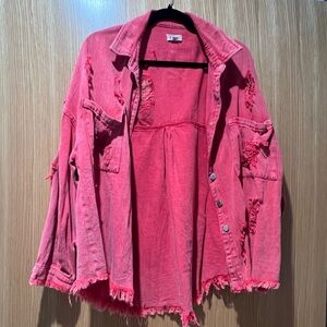 POL fringe denim jacket